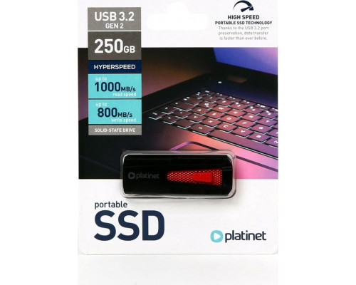 SSD  SSD Platinet PLATINET PMFSSD250 przenośny dysk, pendrive 250GB USB 3.2